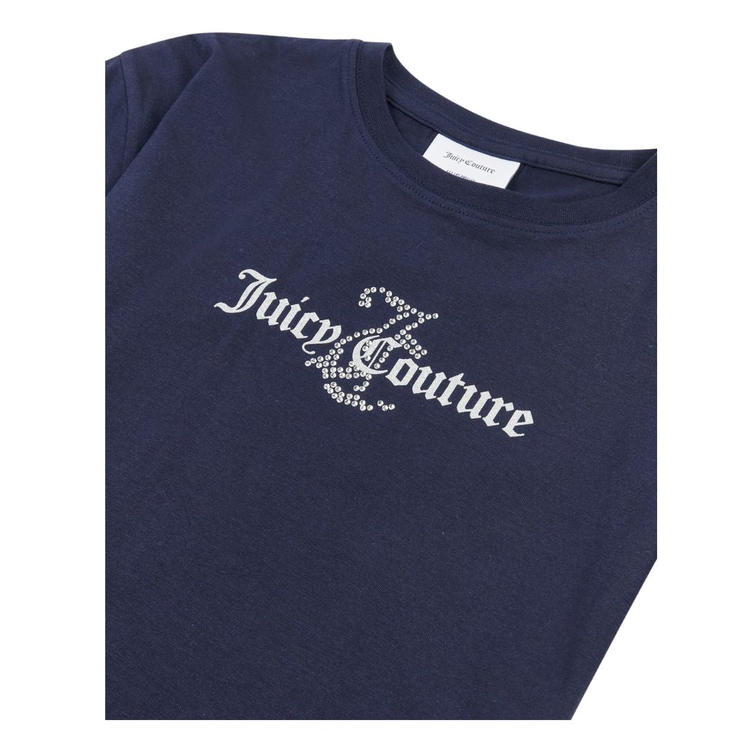 Juicy Couture - Navy Rhinestone Logo T-Shirt – Village Kids