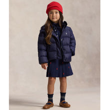 Load image into Gallery viewer, Girls Navy Hooded Down Jacket