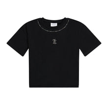 Load image into Gallery viewer, Black Boxy Diamante T-shirt