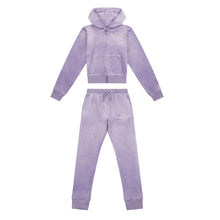 Load image into Gallery viewer, Lilac Slim Leg Glitter & Diamante Logo Tracksuit