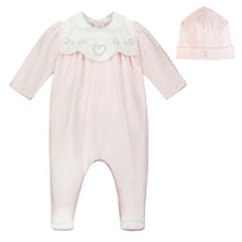 Load image into Gallery viewer, Pink &#39;Fern&#39; Babygrow &amp; Hat Set
