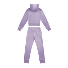 Load image into Gallery viewer, Lilac Slim Leg Glitter & Diamante Logo Tracksuit