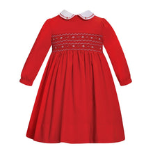 Load image into Gallery viewer, Red Smocked Dress