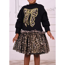 Load image into Gallery viewer, Black & Leopard Print "Juniper" Sweat Dress