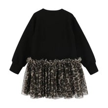 Load image into Gallery viewer, Black & Leopard Print "Juniper" Sweat Dress