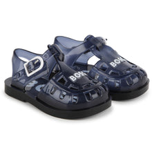 Load image into Gallery viewer, Navy Logo Jelly Sandals