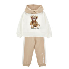 Load image into Gallery viewer, Ivory & Tan Hooded Teddy Tracksuit