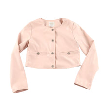 Load image into Gallery viewer, Peach Faux Leather Cropped Jacket