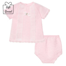 Load image into Gallery viewer, Girls Pink Knitted Top & Bloomers