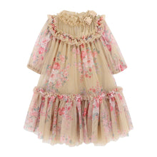 Load image into Gallery viewer, Sand Floral Tulle "Myrtisa" Dress