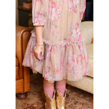 Load image into Gallery viewer, Sand Floral Tulle "Myrtisa" Dress