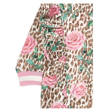 Load image into Gallery viewer, Pink Roses & Leopard Print Sweat Dress