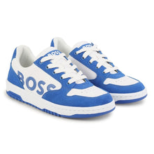 Load image into Gallery viewer, Blue &amp; White Logo Trainers