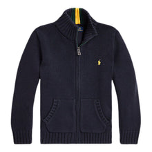 Load image into Gallery viewer, Navy Full Zip Knitted Cardigan