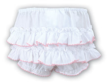 Load image into Gallery viewer, White & Pink Frilly Knickers