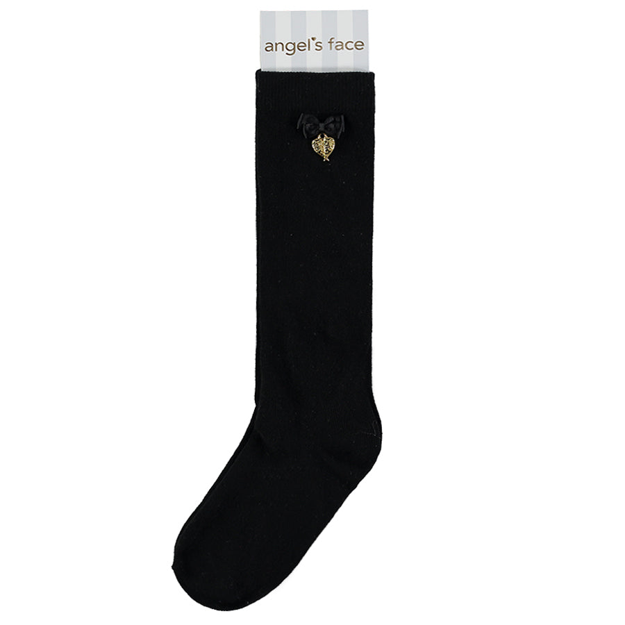 Angel's Face Black Knee High Socks Village Kids