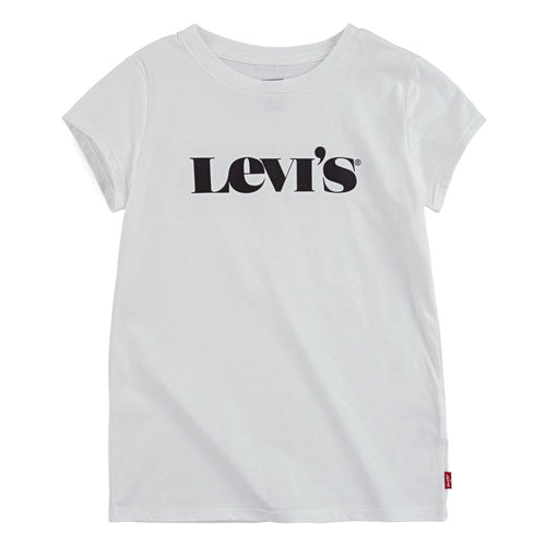 Girls White & Black Levi's T-Shirt