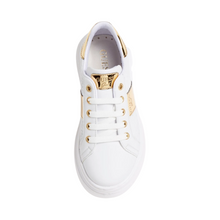 Load image into Gallery viewer, White &amp; Gold Platform Trainer