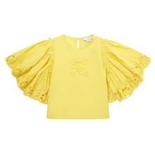 Load image into Gallery viewer, Yellow Eyelet Detail Blouse