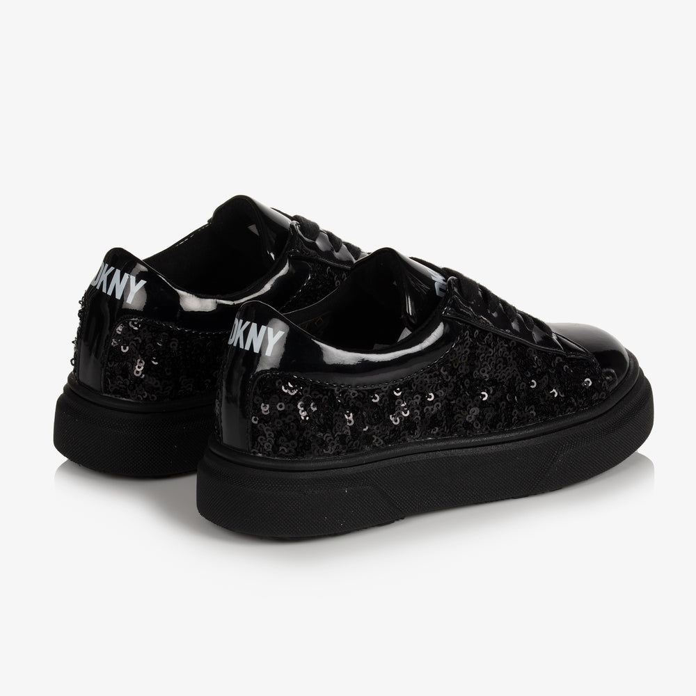 Black Glitter Glam Sneakers: Black Lightweight Women’s & Girl’s Fashion Sneakers Big Kid's 3