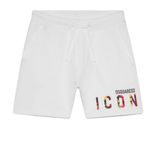 Load image into Gallery viewer, White  ICON Logo Sweat Shorts