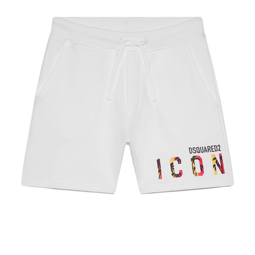 White  ICON Logo Sweat Shorts