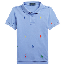 Load image into Gallery viewer, Blue Multi Pony Polo Shirt