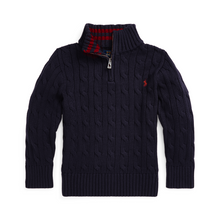 Load image into Gallery viewer, Navy Cable Knit Sweater