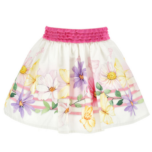 White Floral Skirt