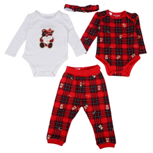 Load image into Gallery viewer, Red Tartan 4 Pc Gift Bag