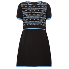 Load image into Gallery viewer, Navy &amp; Blue Logo Knitted Dress