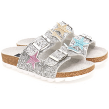 Load image into Gallery viewer, Sliver Glitter Star Sandals