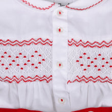 Load image into Gallery viewer, Red Velvet Smocked Set