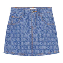 Load image into Gallery viewer, Denim All-Over Logo Skirt