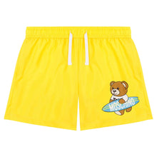 Load image into Gallery viewer, Yellow Surfer Bear Swim Shorts