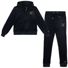 Load image into Gallery viewer, Black Gold Crown Diamante Tracksuit
