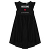 Black 'In Love We Trust' Heart Poplin Dress