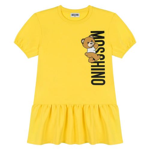 Yellow Bear Logo Frill Dress