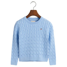Load image into Gallery viewer, Blue Cable Knitted Jumper