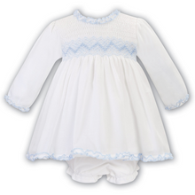 Load image into Gallery viewer, White &amp; Blue Dress &amp; Bloomers