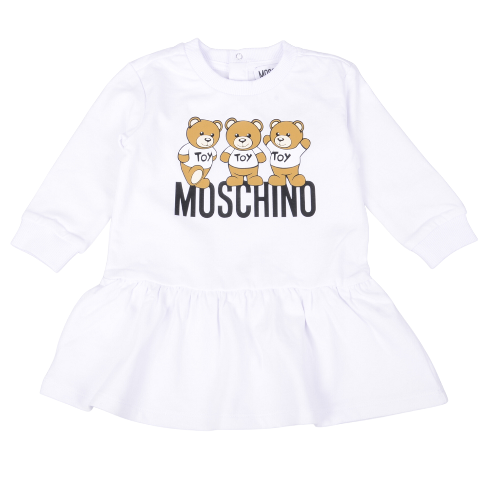 Moschino White Baby Bear Logo Dress Village Kids