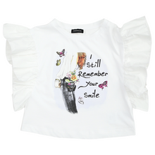 Load image into Gallery viewer, White Frill Sleeve T-Shirt