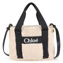 Load image into Gallery viewer, Cream &amp; Navy Fleece Handbag