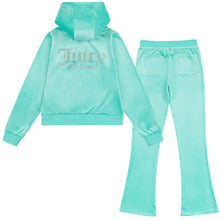 Load image into Gallery viewer, Turquoise Diamante Bootcut Tracksuit