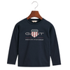 Navy LS Shield T-Shirt