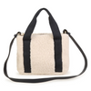 Cream & Navy Fleece Handbag