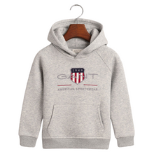 Load image into Gallery viewer, Light Grey Shield Logo Hoodie