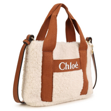 Load image into Gallery viewer, Cream &amp; Camel Fleece Handbag