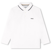 Load image into Gallery viewer, White LS Polo Top
