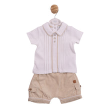 Load image into Gallery viewer, Beige &amp; White Shorts Set